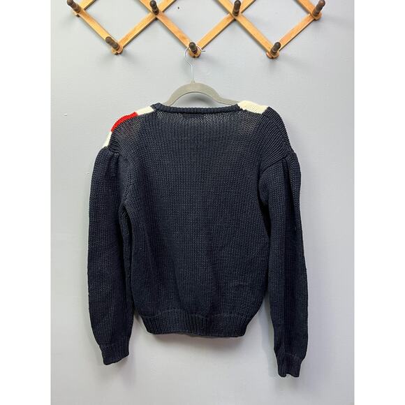 Jennifer Reed Sweater Womens Small Red/White/Blue chunky Retro - Picture 2 of 7